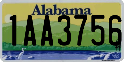 AL license plate 1AA3756