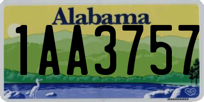 AL license plate 1AA3757