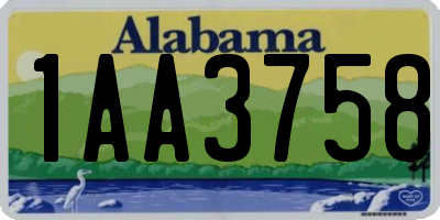 AL license plate 1AA3758