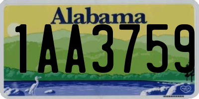 AL license plate 1AA3759