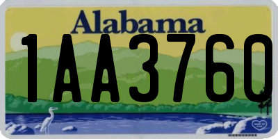 AL license plate 1AA3760