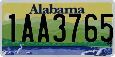 AL license plate 1AA3765