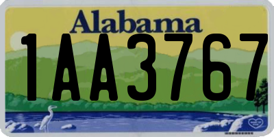 AL license plate 1AA3767