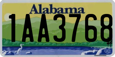 AL license plate 1AA3768
