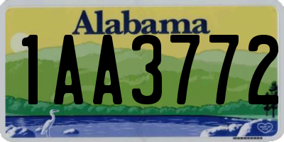 AL license plate 1AA3772