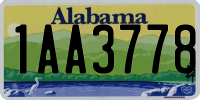 AL license plate 1AA3778