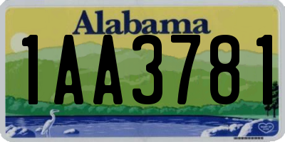 AL license plate 1AA3781