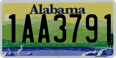 AL license plate 1AA3791