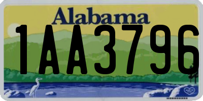 AL license plate 1AA3796