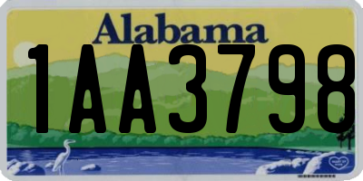 AL license plate 1AA3798