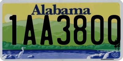 AL license plate 1AA3800