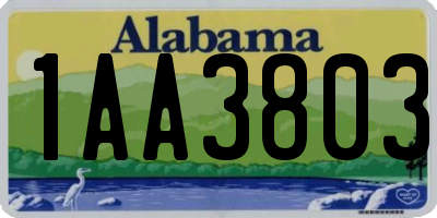 AL license plate 1AA3803