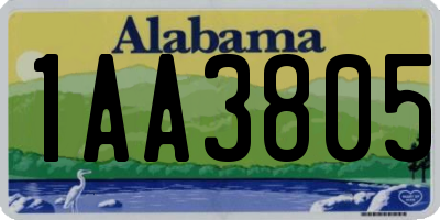 AL license plate 1AA3805