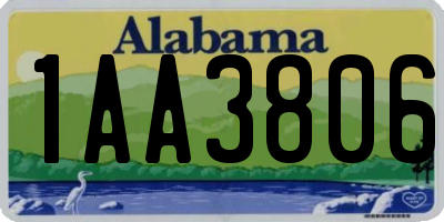 AL license plate 1AA3806