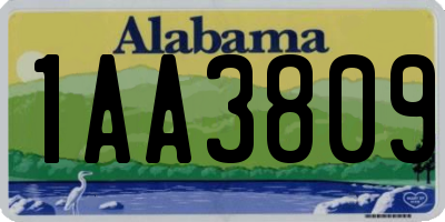 AL license plate 1AA3809