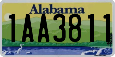 AL license plate 1AA3811