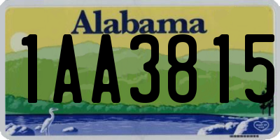 AL license plate 1AA3815