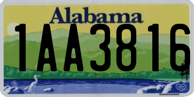 AL license plate 1AA3816