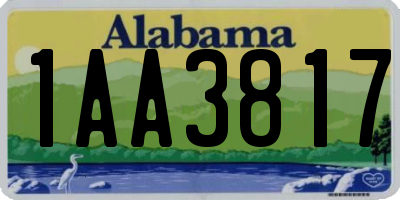 AL license plate 1AA3817