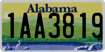 AL license plate 1AA3819