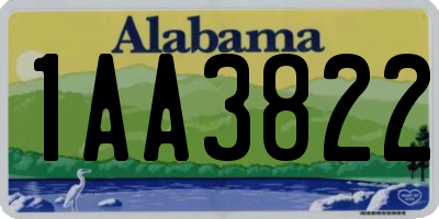 AL license plate 1AA3822