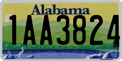 AL license plate 1AA3824