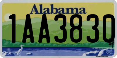 AL license plate 1AA3830
