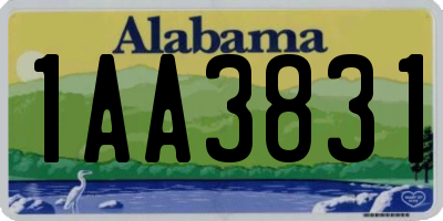 AL license plate 1AA3831