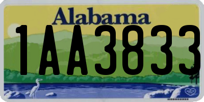 AL license plate 1AA3833