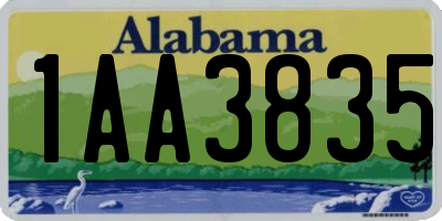 AL license plate 1AA3835