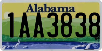 AL license plate 1AA3838