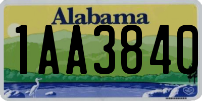 AL license plate 1AA3840