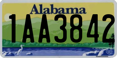 AL license plate 1AA3842