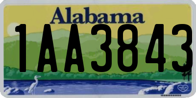 AL license plate 1AA3843