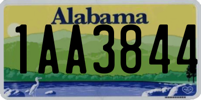 AL license plate 1AA3844