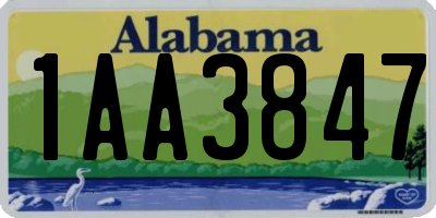 AL license plate 1AA3847