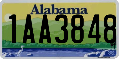 AL license plate 1AA3848