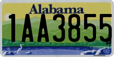 AL license plate 1AA3855