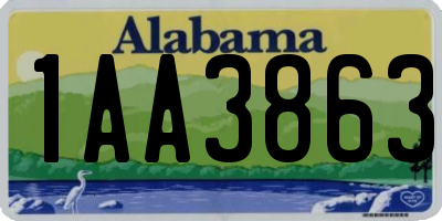 AL license plate 1AA3863