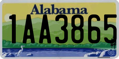 AL license plate 1AA3865