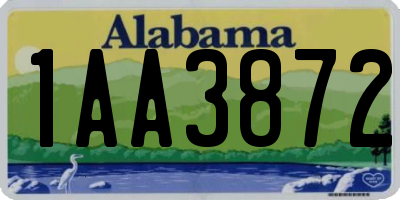 AL license plate 1AA3872