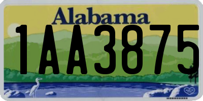 AL license plate 1AA3875
