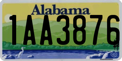 AL license plate 1AA3876