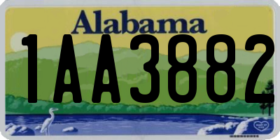 AL license plate 1AA3882