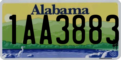 AL license plate 1AA3883