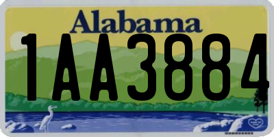 AL license plate 1AA3884