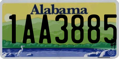 AL license plate 1AA3885