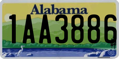 AL license plate 1AA3886