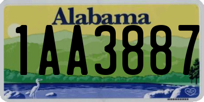 AL license plate 1AA3887