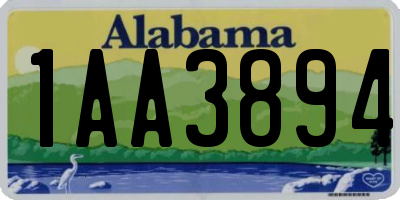 AL license plate 1AA3894